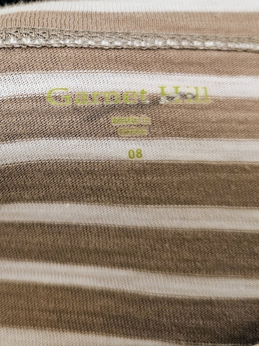 Garnet Hill 100% Cotton Boat Neck Breton Stripe Pocket Dress Size 8 - Picture 7 of 7